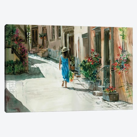 Cobblestone Stroll - European Street Scene Canvas Print #JDI246} by Judith Stein Canvas Artwork