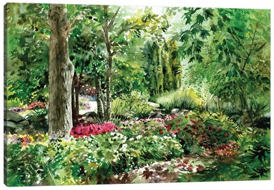 Down The Garden Path Landscape Canvas Art Print - Judith Stein