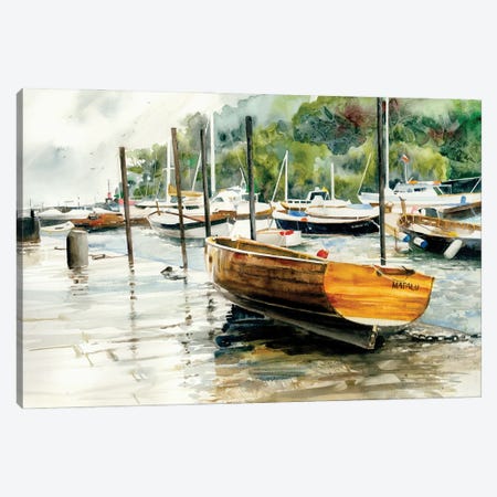 Harbour Boats Seascape Canvas Print #JDI252} by Judith Stein Canvas Artwork