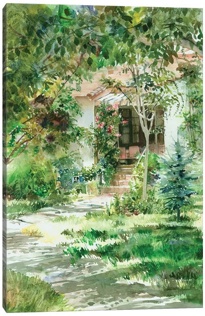 Hidden Hacienda Landscape Canvas Art Print - Judith Stein