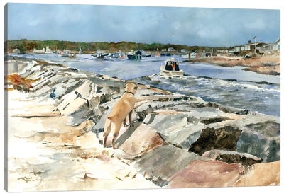 On Alert Seascape Canvas Art Print - Judith Stein