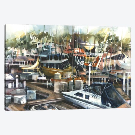 Pier Pressure Abstract Canvas Print #JDI255} by Judith Stein Canvas Art Print