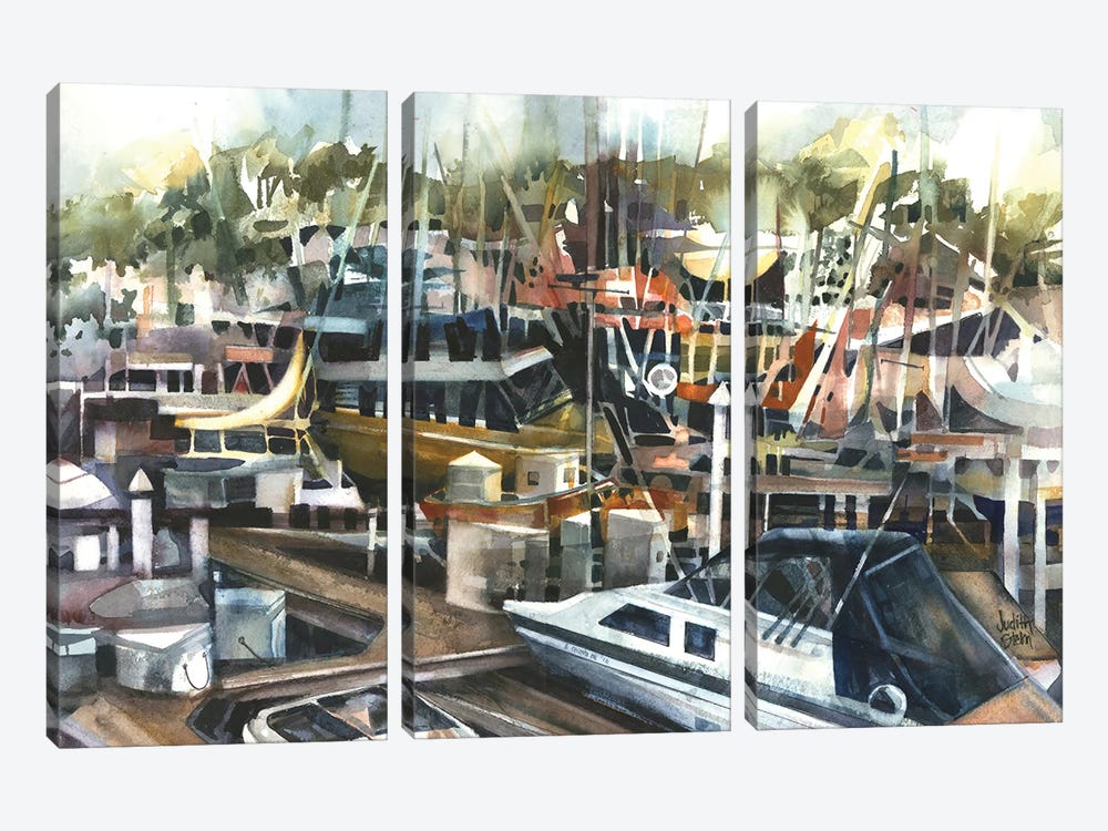 Pier Pressure Abstract by Judith Stein 3-piece Canvas Print