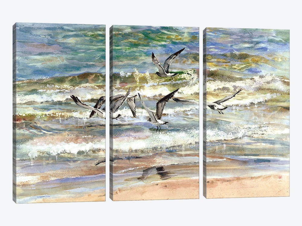 Superior Seagulls Seascape by Judith Stein 3-piece Canvas Art Print