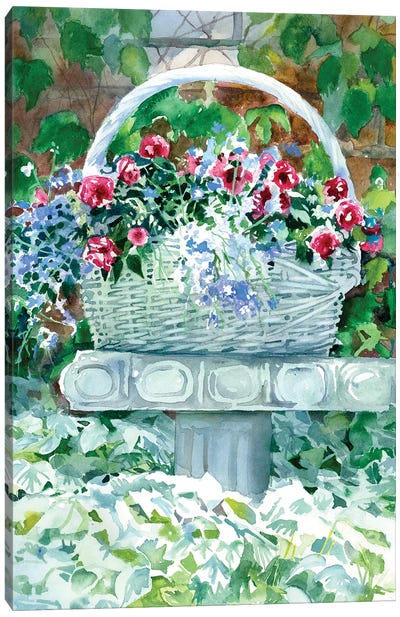 Flower Basket Canvas Art Print - Judith Stein