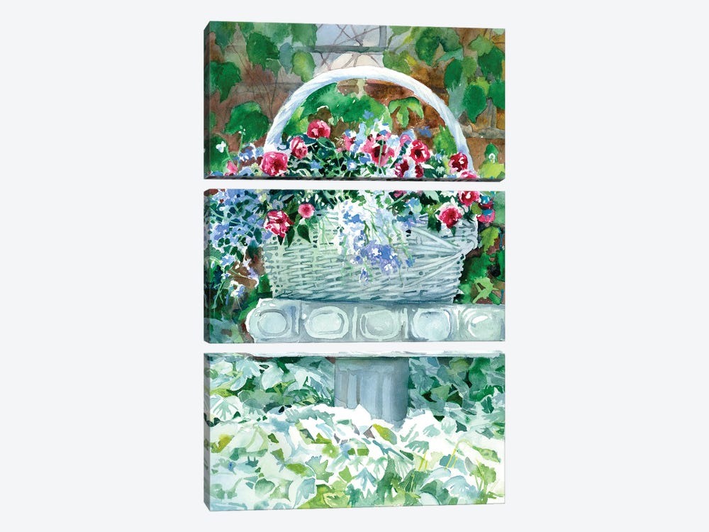Flower Basket by Judith Stein 3-piece Canvas Art Print