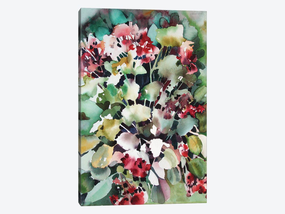 Geraniums by Judith Stein 1-piece Canvas Art