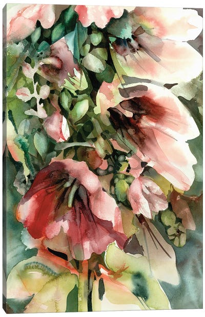 Hollyhocks Canvas Art Print - Judith Stein