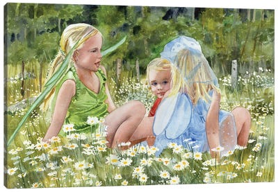 Fairy Chatter Canvas Art Print - Daisy Art