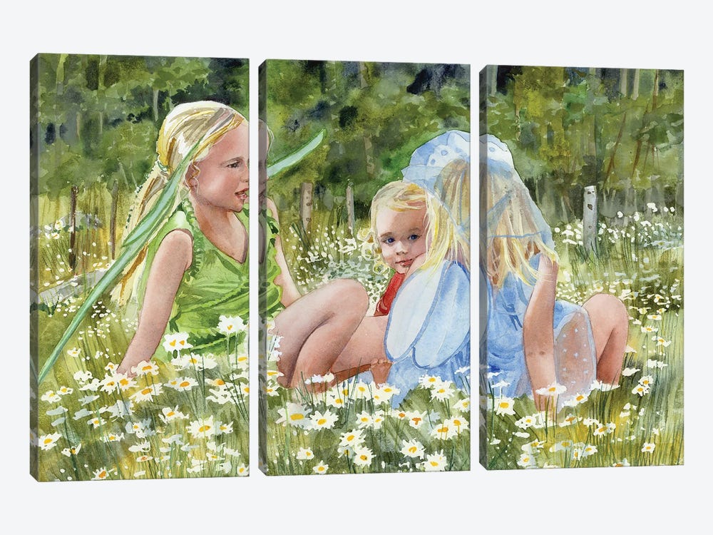Fairy Chatter by Judith Stein 3-piece Canvas Wall Art