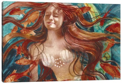 Mermaid Princess Canvas Art Print - Judith Stein