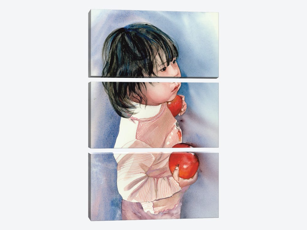 An Apple In The Hand by Judith Stein 3-piece Canvas Print