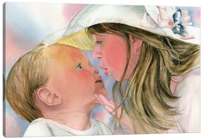 Baby Kisses Canvas Art Print - Judith Stein