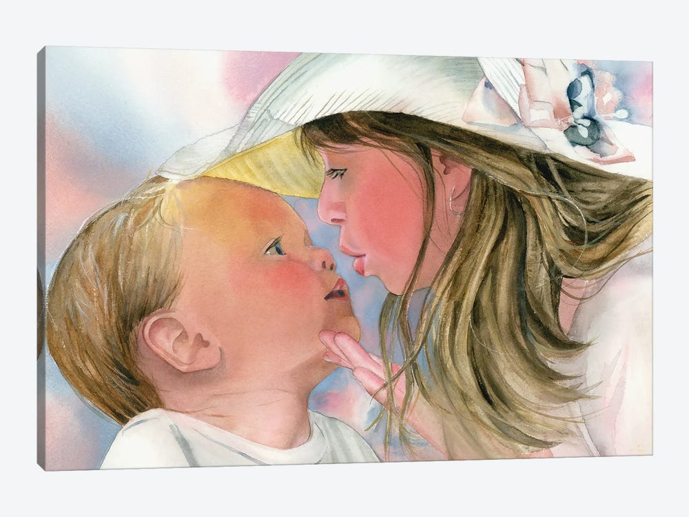 Baby Kisses by Judith Stein 1-piece Canvas Artwork