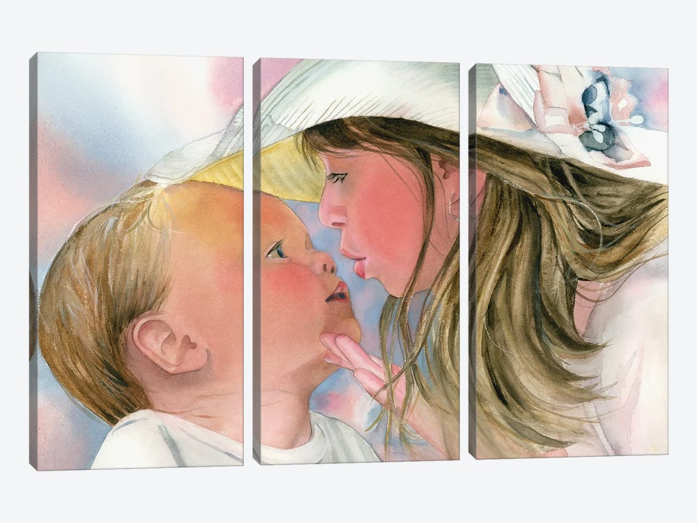 Baby Kisses by Judith Stein 3-piece Canvas Artwork