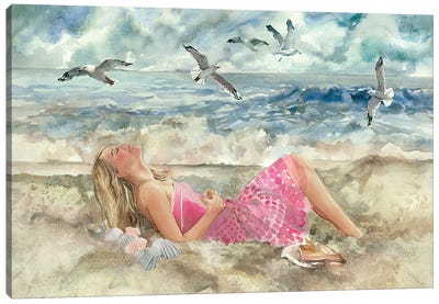 Beach Retreat Canvas Art Print - Gull & Seagull Art