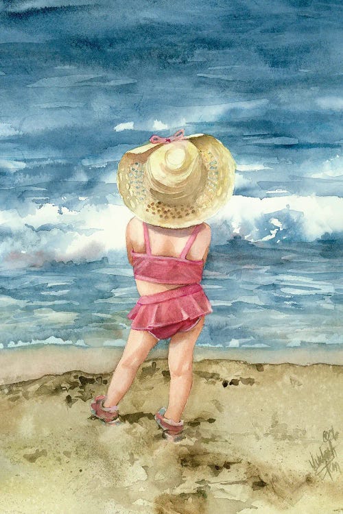 Big Hat Beach Girl by Judith Stein wall art