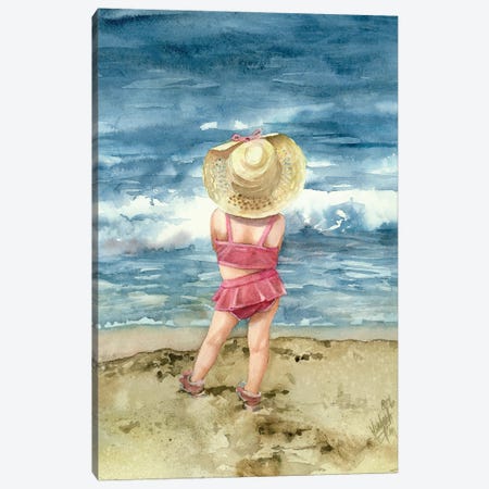 Big Hat Beach Girl Canvas Print #JDI315} by Judith Stein Canvas Wall Art