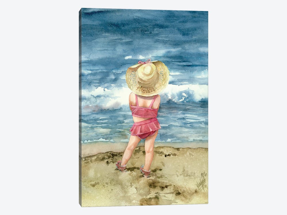 Big Hat Beach Girl by Judith Stein 1-piece Canvas Wall Art