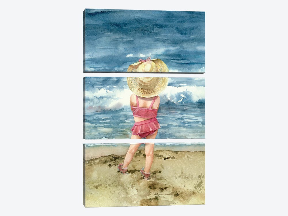 Big Hat Beach Girl by Judith Stein 3-piece Canvas Art