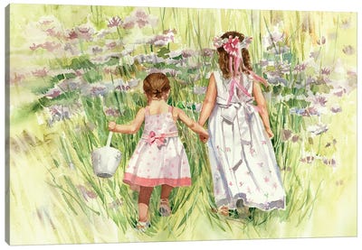 Down To The Meadow Canvas Art Print - Judith Stein