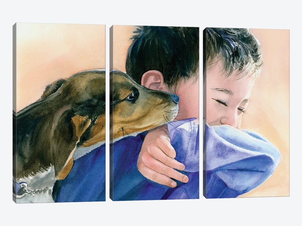 Puppy Dog Tails by Judith Stein 3-piece Canvas Wall Art