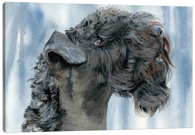 Blue Blazes - Kerry Blue Terrier Canvas Art Print - Judith Stein