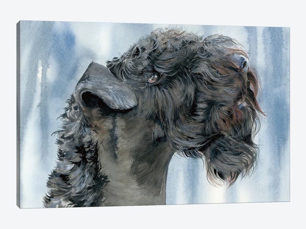 Blue Blazes - Kerry Blue Terrier by Judith Stein 1-piece Canvas Wall Art