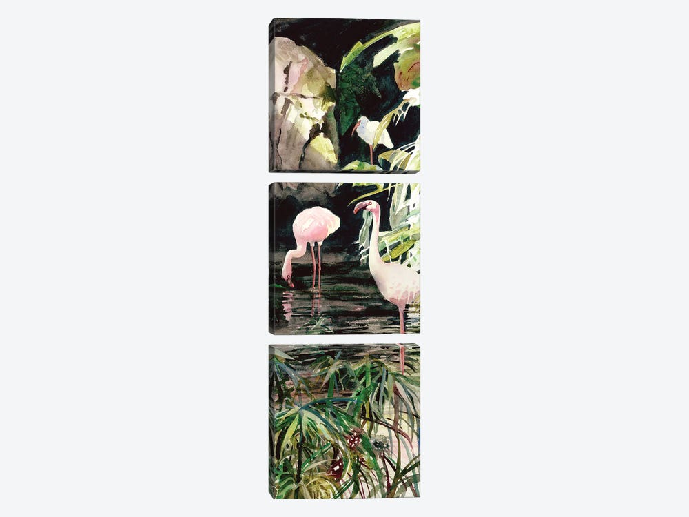 Flaming Flamingos by Judith Stein 3-piece Art Print