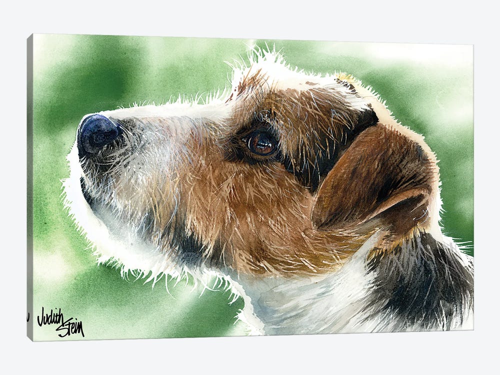 Clever Canine - Parson Russell Terrier  by Judith Stein 1-piece Art Print