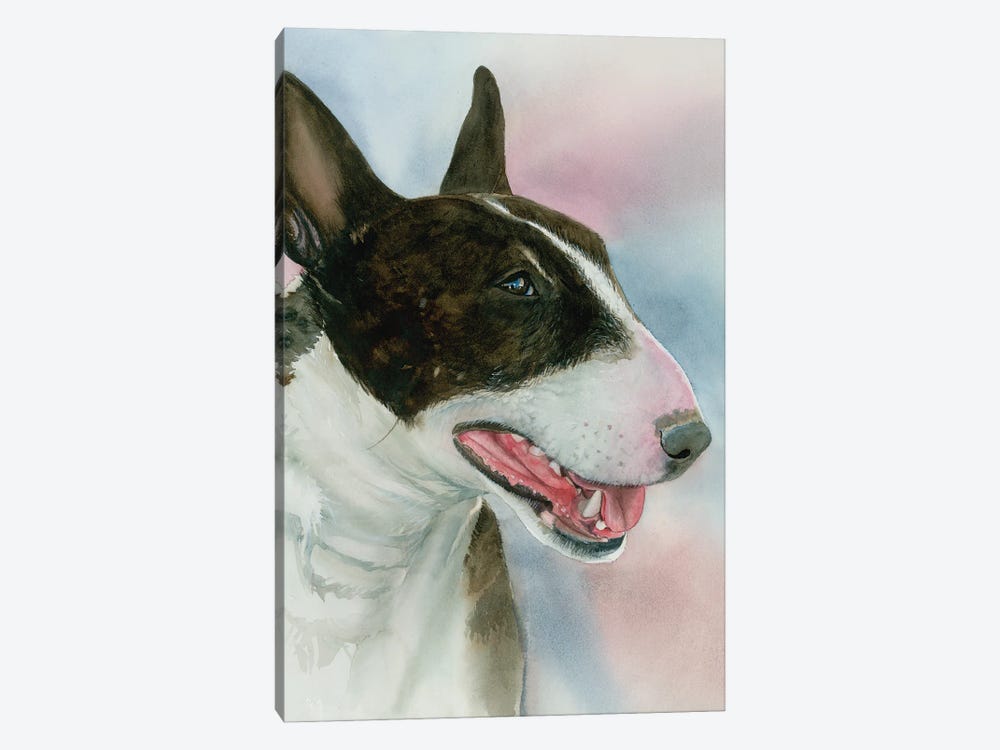 Spuds - Bull Terrier by Judith Stein 1-piece Canvas Wall Art