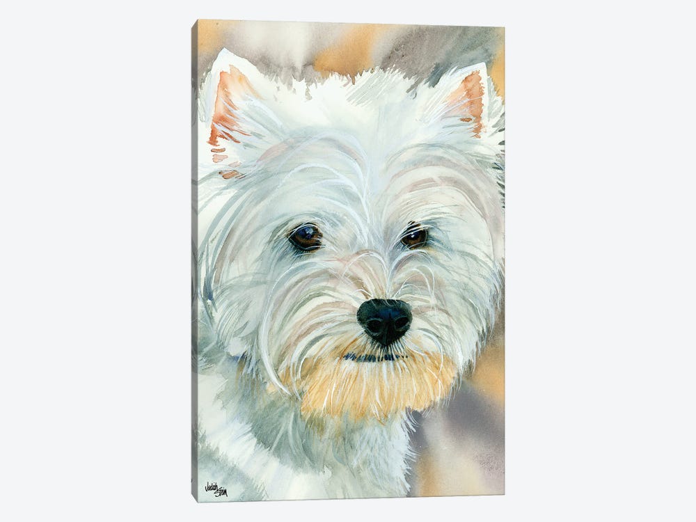 Go Westie - West Highland Terrier by Judith Stein 1-piece Canvas Wall Art