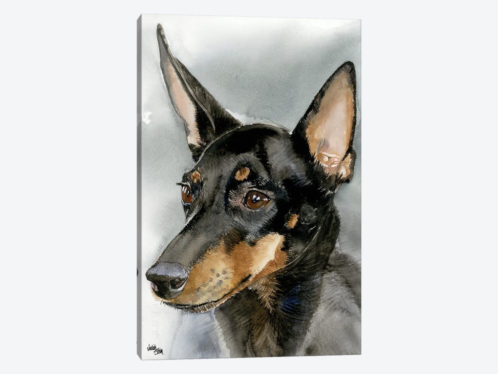 High Spirits - Toy Manchester Terrier by Judith Stein 1-piece Canvas Art