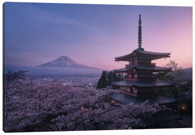 Mt Fuji Sakura Canvas Art Print - Pagodas