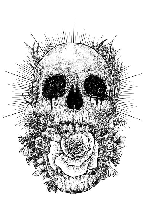 Floral Skull by Junaid Mortimer wall art