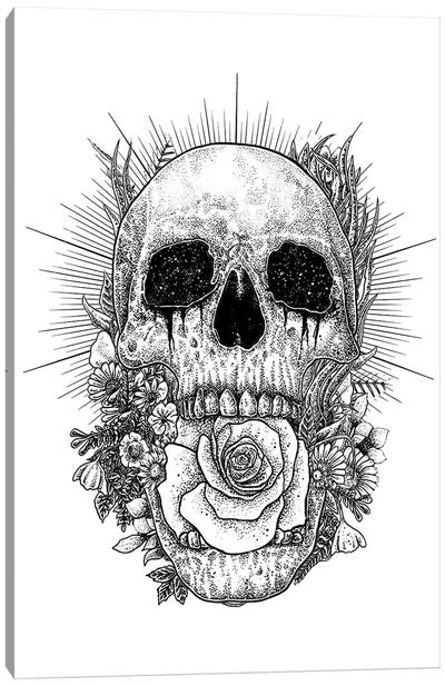 Floral Skull Canvas Art Print - Junaid Mortimer