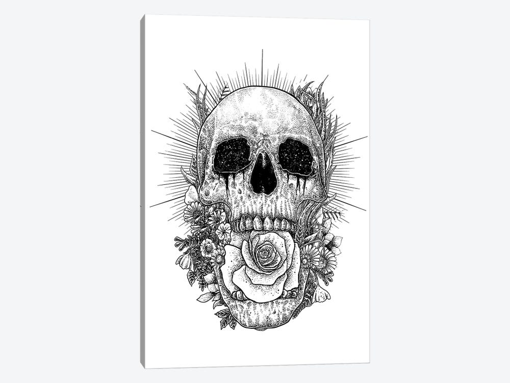 Floral Skull by Junaid Mortimer 1-piece Canvas Wall Art