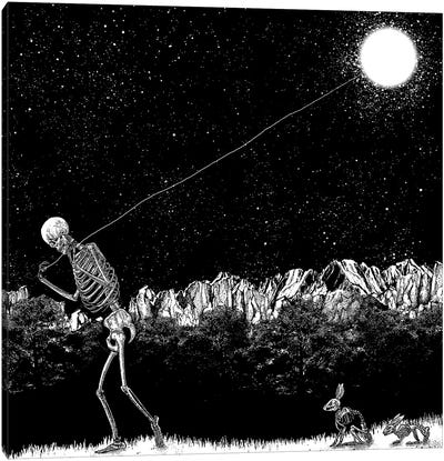 I Will Steal The Moon For You Canvas Art Print - Skeleton Art