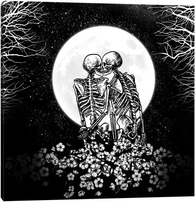 Love After Death Canvas Art Print - Skeleton Art