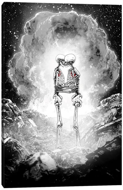 Nuclear Love Canvas Art Print - Skeleton Art