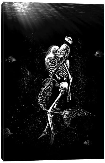 Sirens Kiss Canvas Art Print - Skeleton Art