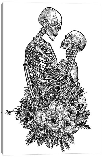 Skeleton Love Canvas Art Print - Love is Eternal