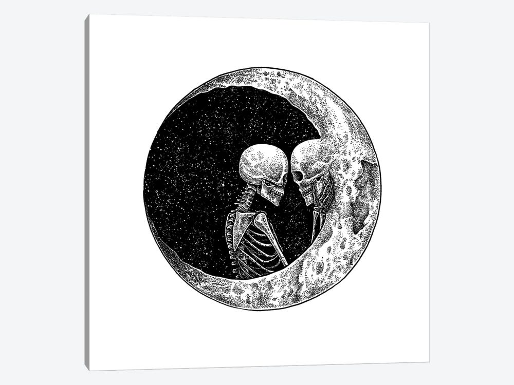 To The Moon And Back White by Junaid Mortimer 1-piece Canvas Art Print