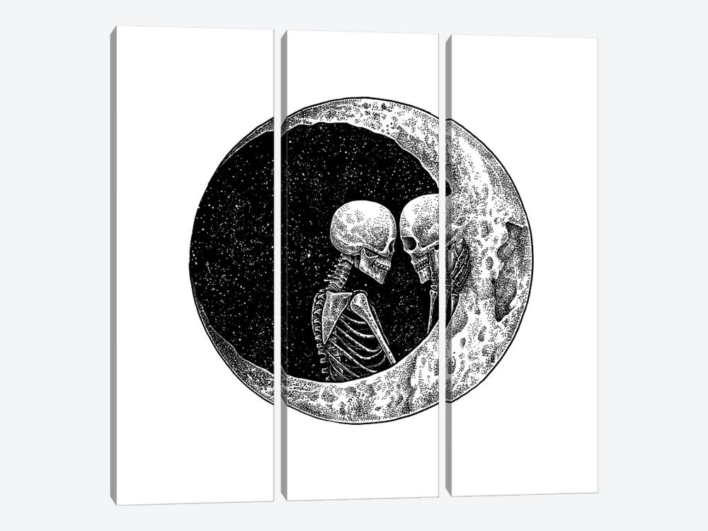 To The Moon And Back White by Junaid Mortimer 3-piece Art Print