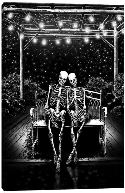 You And Me Canvas Art Print - Skeleton Art