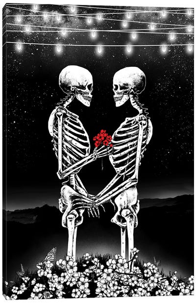 Yours Truly Canvas Art Print - Skeleton Art