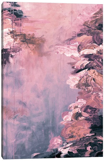 Lakefront Escape VI Canvas Art Print - Black & Pink Art