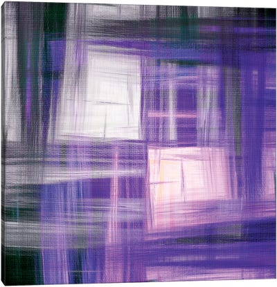 Tartan Crosshatch II Canvas Art Print - Gray & Purple Art