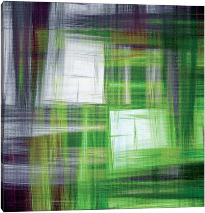 Tartan Crosshatch V Canvas Art Print - Greenery Dècor