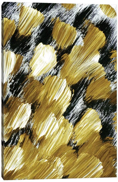 Panache, Golden Ochre Yellow Canvas Art Print - Black, White & Gold Art